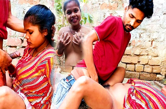 Indian Girl Called Her Boyfriend and Fucked Her in the Open behind the House